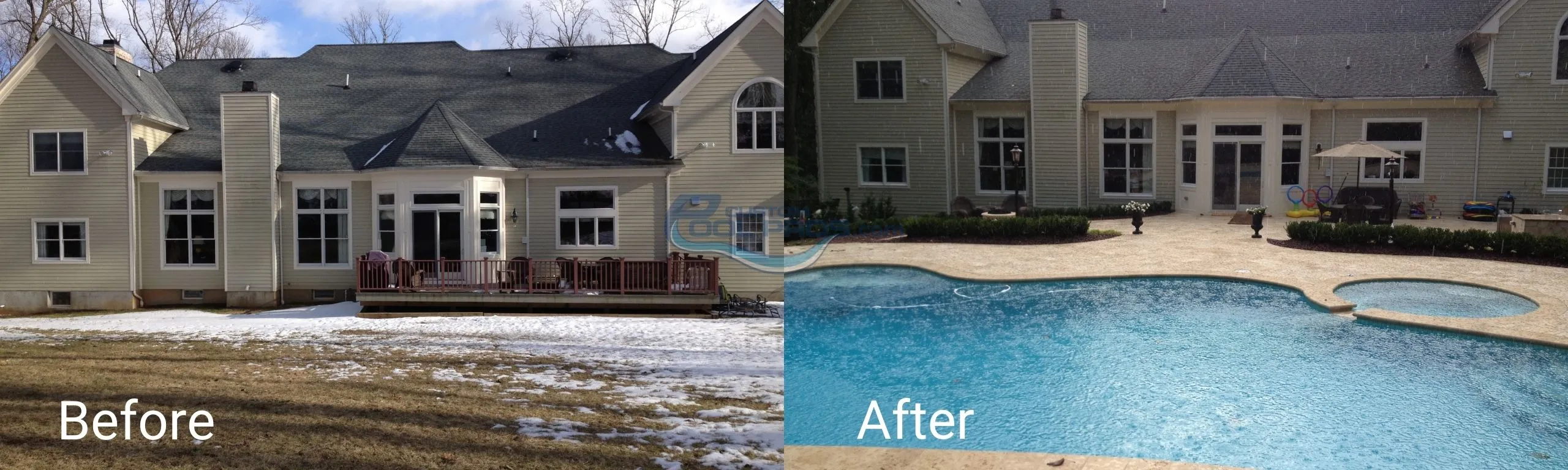 inground pool installation before and after