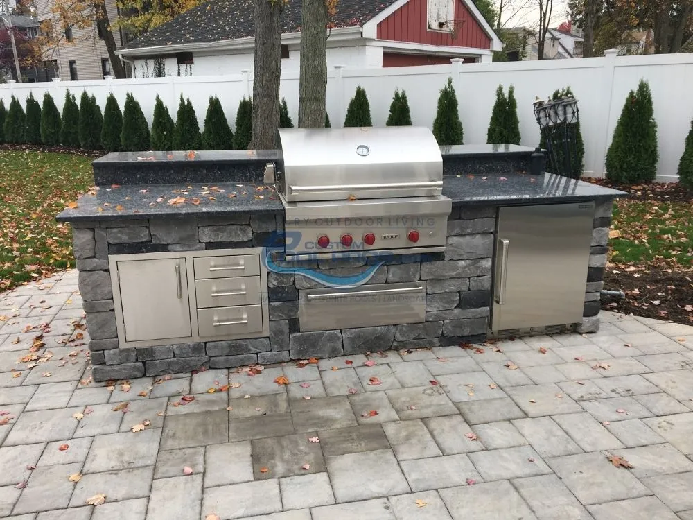 Simple BBQ installation in Collingswood NJ, backyard pool