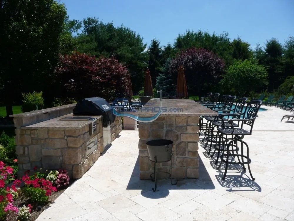 patio with BBQ installation in Demarest NJ, nj pool builders