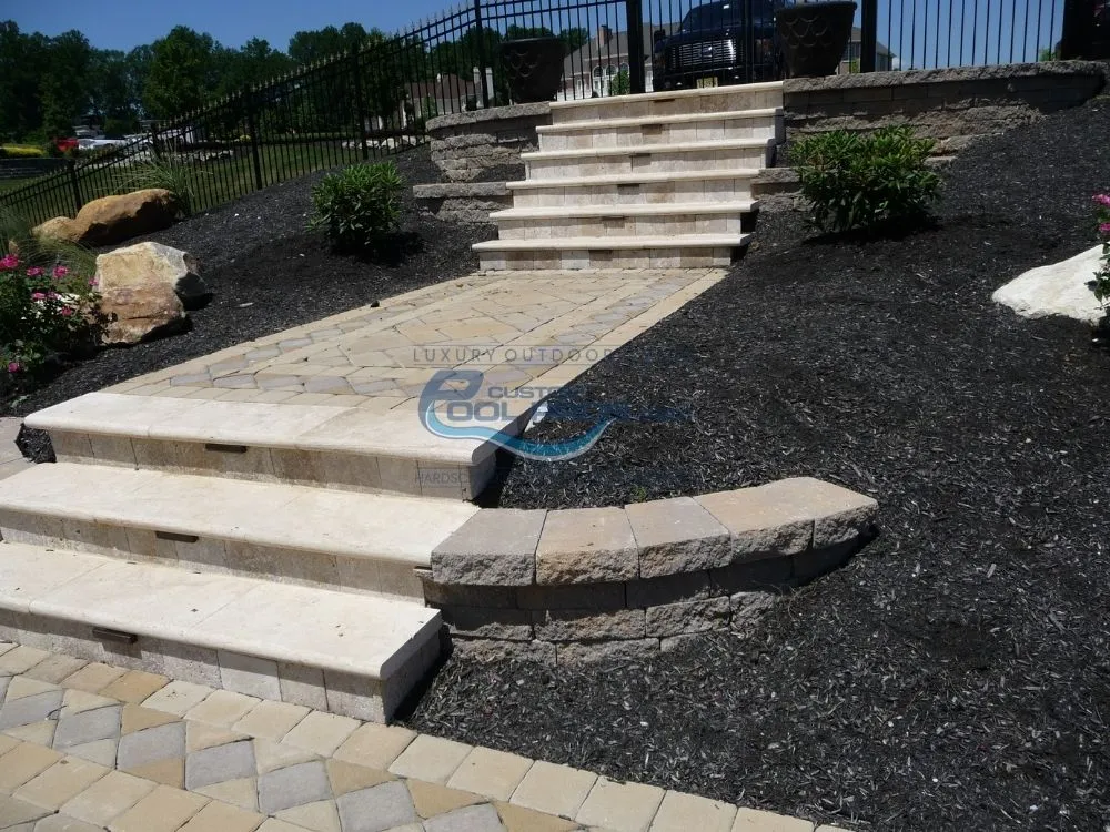 raised patio installation in Hainesport, NJ, pool builders nj